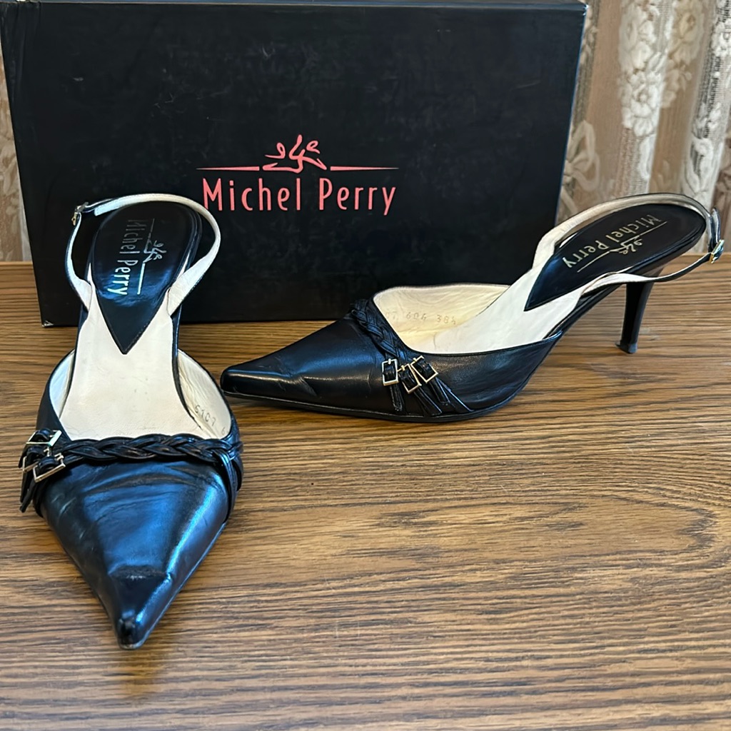 Srp 495 Leather Slingback Heels
